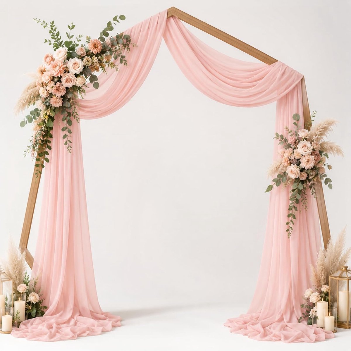 Trouwgordijnen 75 x 6 m - Roze Chiffon - Lichtgewicht en ademend - Perfect voor trouwbogen - ShopVlot