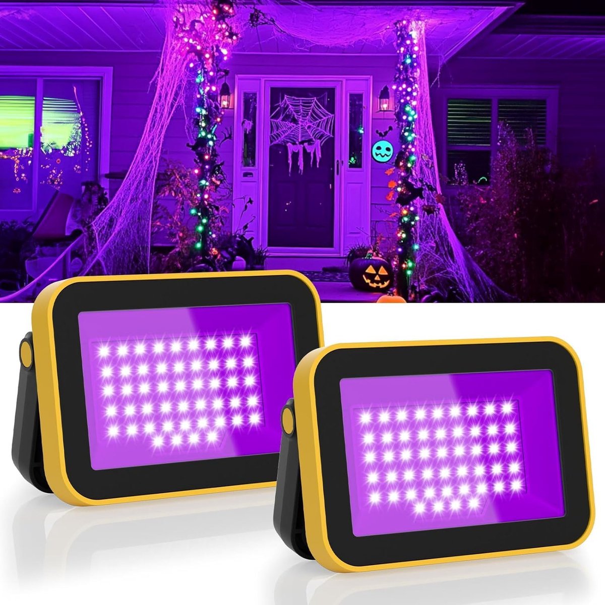 UV licht zwart 5200 mAh - Oplaadbaar en waterdicht - 180° draaibare houder - Perfect voor glow party - ShopVlot