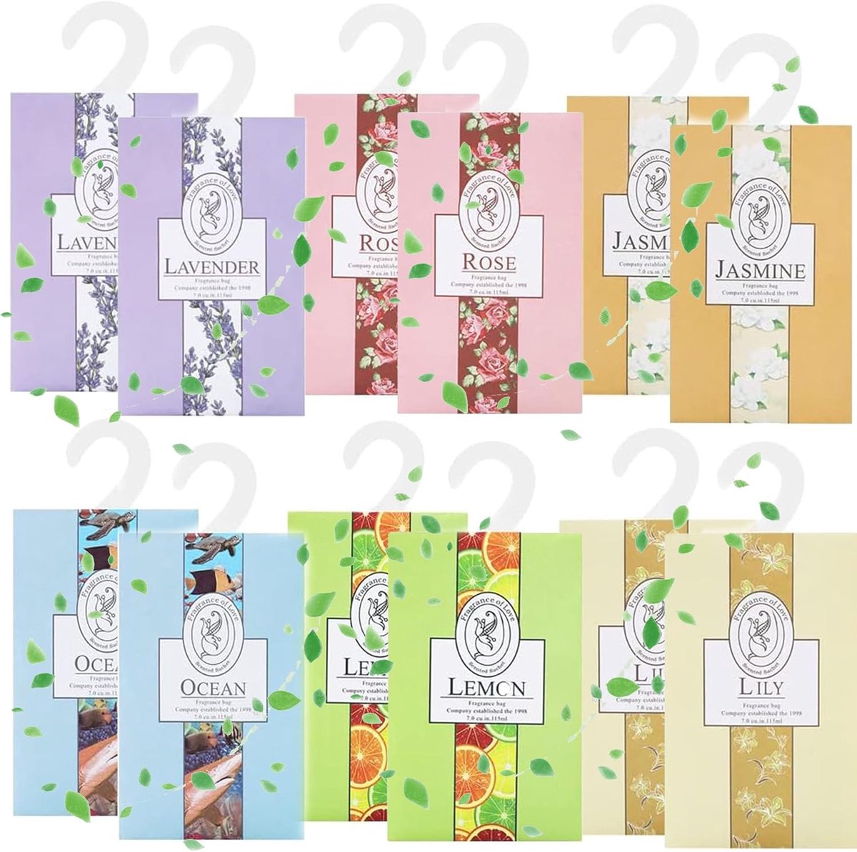 Geurzakken voor kledingkast - 10 geurvarianten - natuurlijke aroma's - langdurige frisheid - ShopVlot