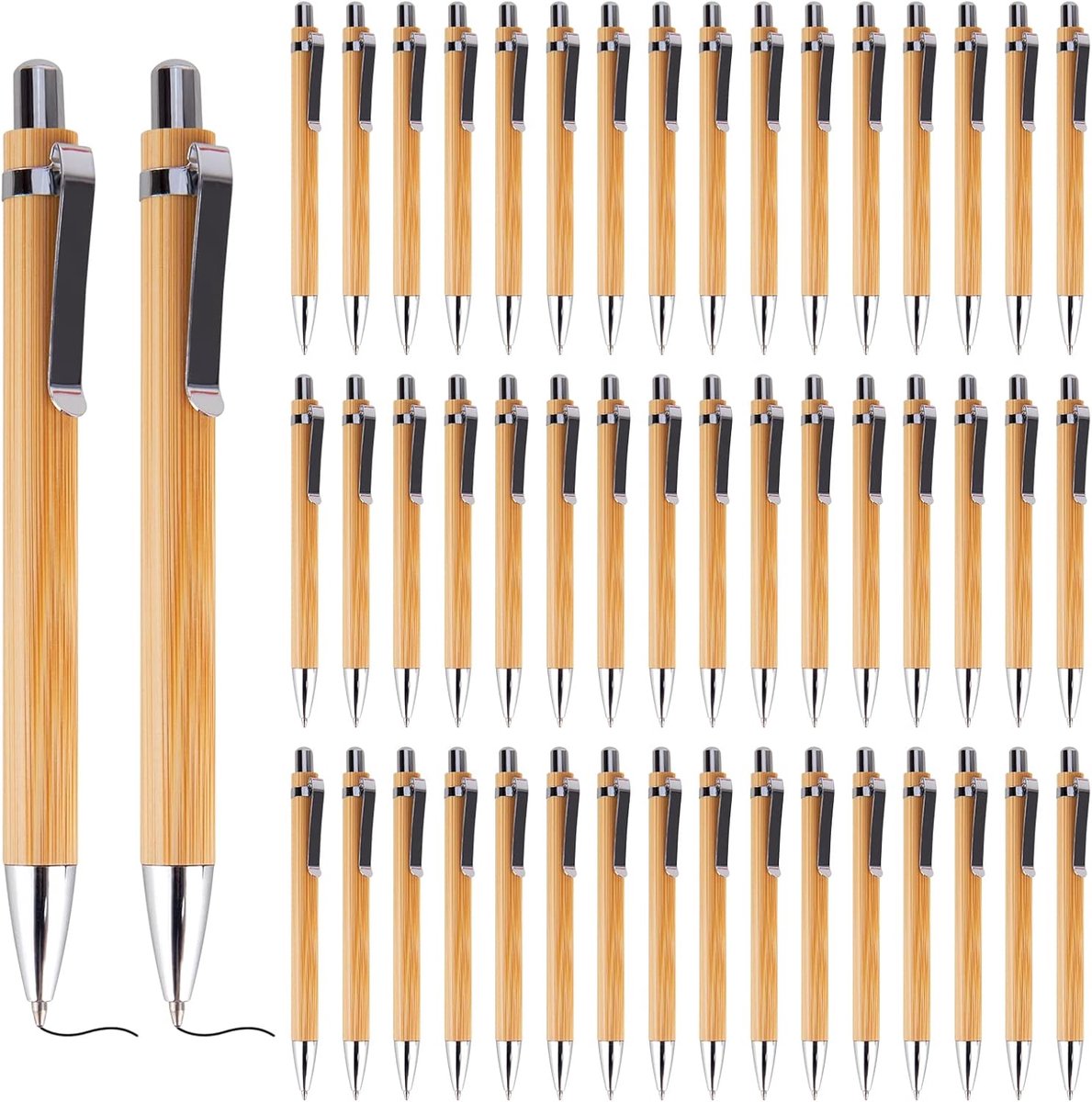 Bamboe balpen 30 stuks - ergonomisch - lichtgewicht - perfect voor schrijven - ShopVlot