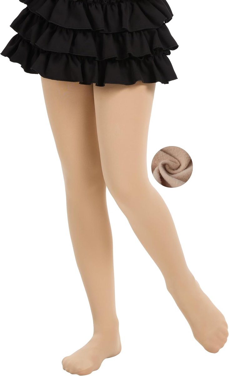 Thermoleggings meisjes S - Beige - gevoerd - ideaal voor ballet - ShopVlot