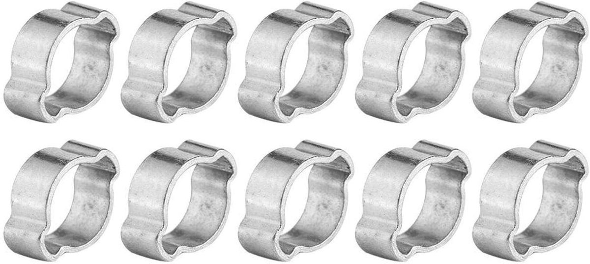 Set van 10 zink slangklemmen met roestvrijstalen slangoren voor brandstofslangen 5-23 mm, ideaal voor brandstofpijp en bevestiging