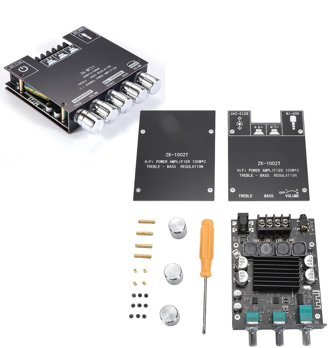 Bluetooth versterker 2 x 100W - TPA3116D2 chip - 2.0 kanaals stereo - voor DIY draadloze speakers - ShopVlot