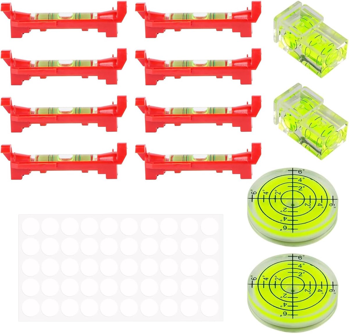 OMJMYY 12 Pcs Cord Spirit Level Dragonfly Spirit Level Red Line Scale Can Level Mini Round Dragonfly Line Scales - ShopVlot