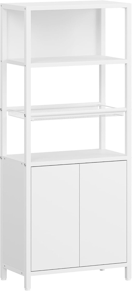 Hzuaneri Badkamerkast, badkamerkast met 2 deuren en open plank, 90 cm