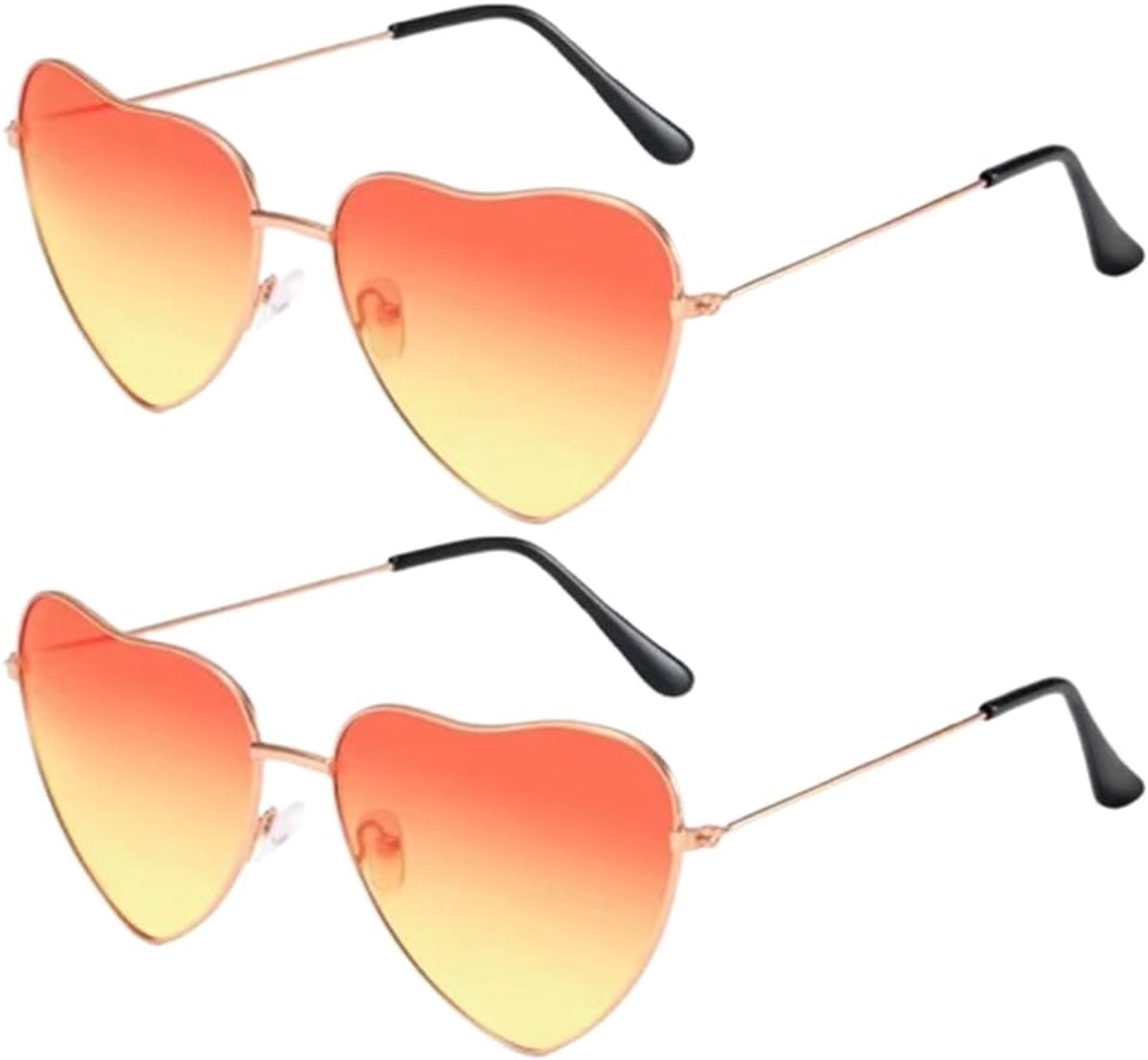 2 Pairs Heart Shaped Glasses Funny Glasses Sunglasses Hippie Glasses Vintage 70s Glasses for Women - ShopVlot
