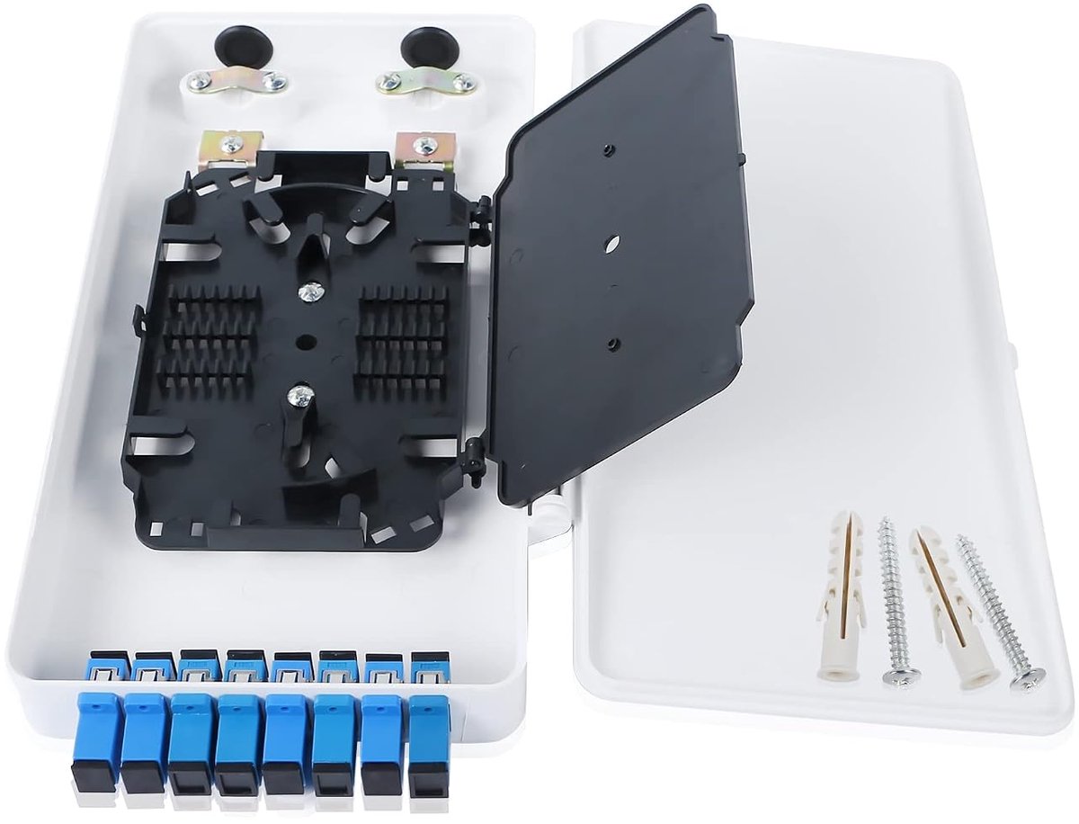 8-Port Optical Fiber Terminal Box, SC Terminus Distribution Box for Optical Communication System, Fiber Transmission - ShopVlot
