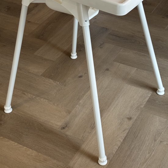 Kinderstoelpoot Vloer Beschermers met Vilt - 4 stuks Stoelpoot Doppen Wit - Anti Kras - Geschikt voor IKEA ANTILOP Kinderstoel - Poot Beschermers Vilt - Wit — afbeelding 5