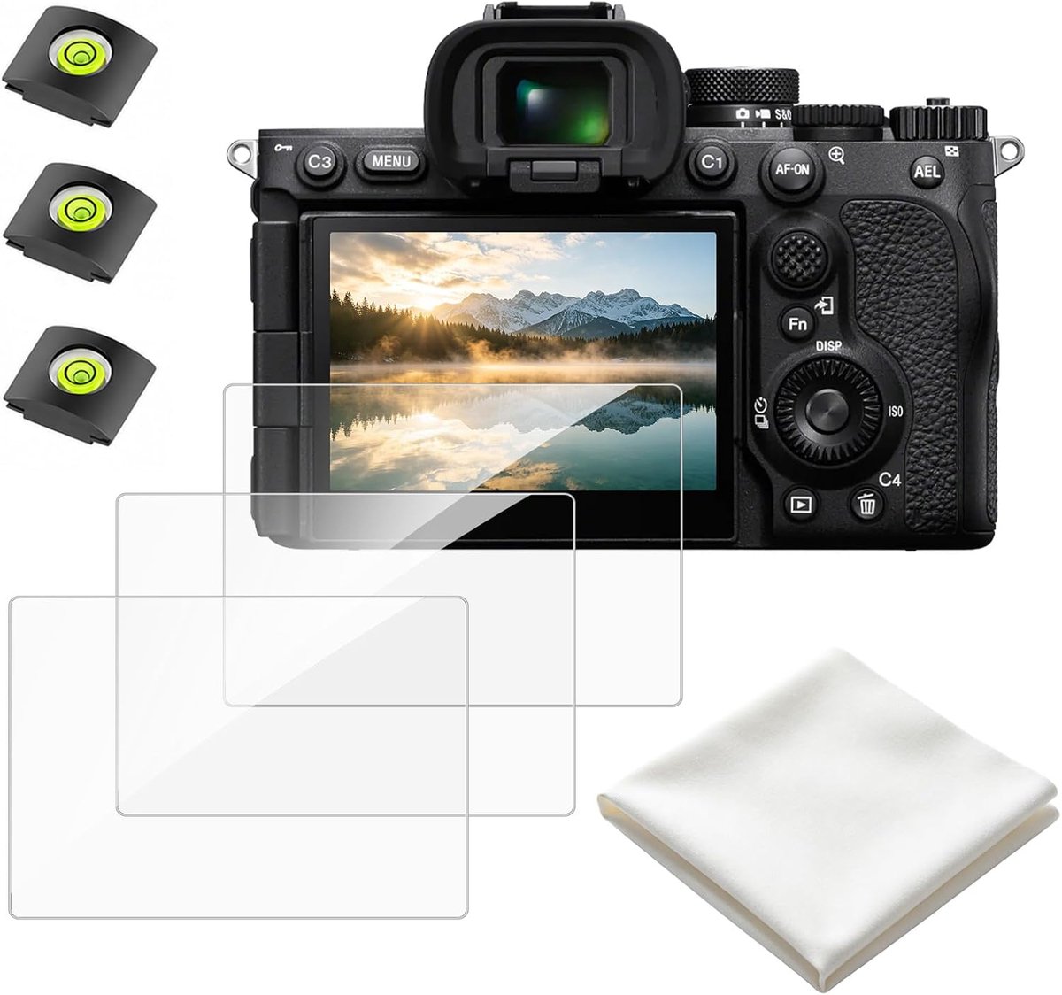 Displaybeschermfolie voor Sony Alpha A7V/A7R V (A1 II, A9 III), 3 x 9H gehard glas, krasbestendig en zonder - ShopVlot