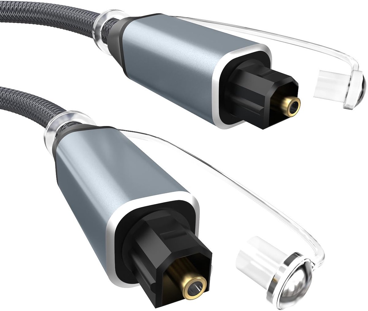US Optische Kabel Grijs Braid 5ft 1Pack - ShopVlot