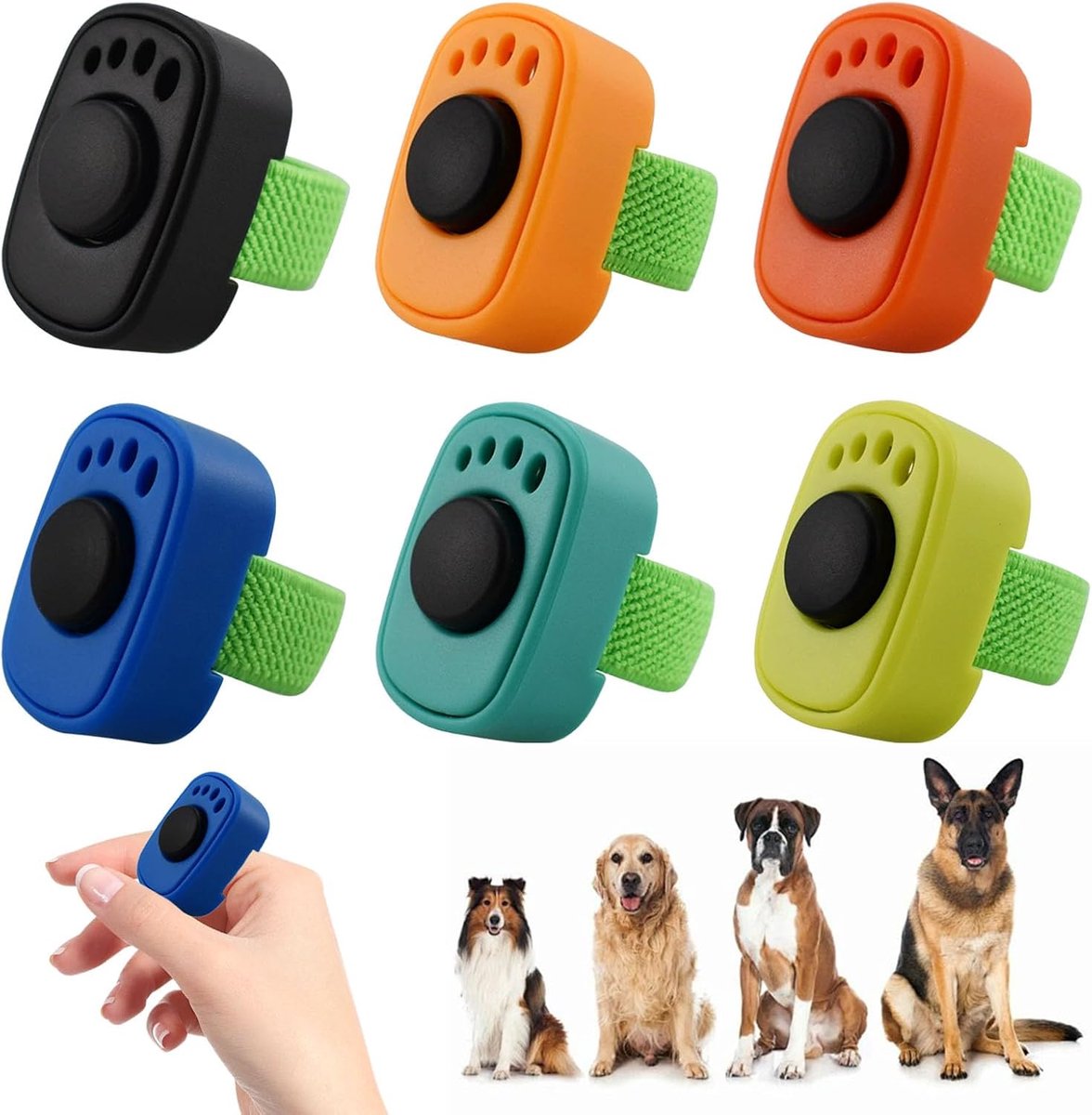 6 stuks clickers voor hondentraining, 6 kleuren, helder geluid, nauwkeurige feedback, duurzaam, draagbaar, ideaal voor - ShopVlot