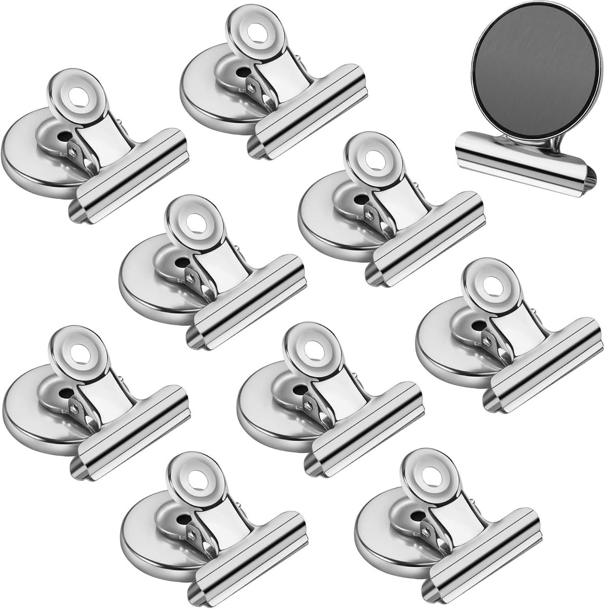 10 stuks magneetclips voor koelkast, magneetclip van metaal, magneten met sterke klem, voor kantoor, school - ShopVlot