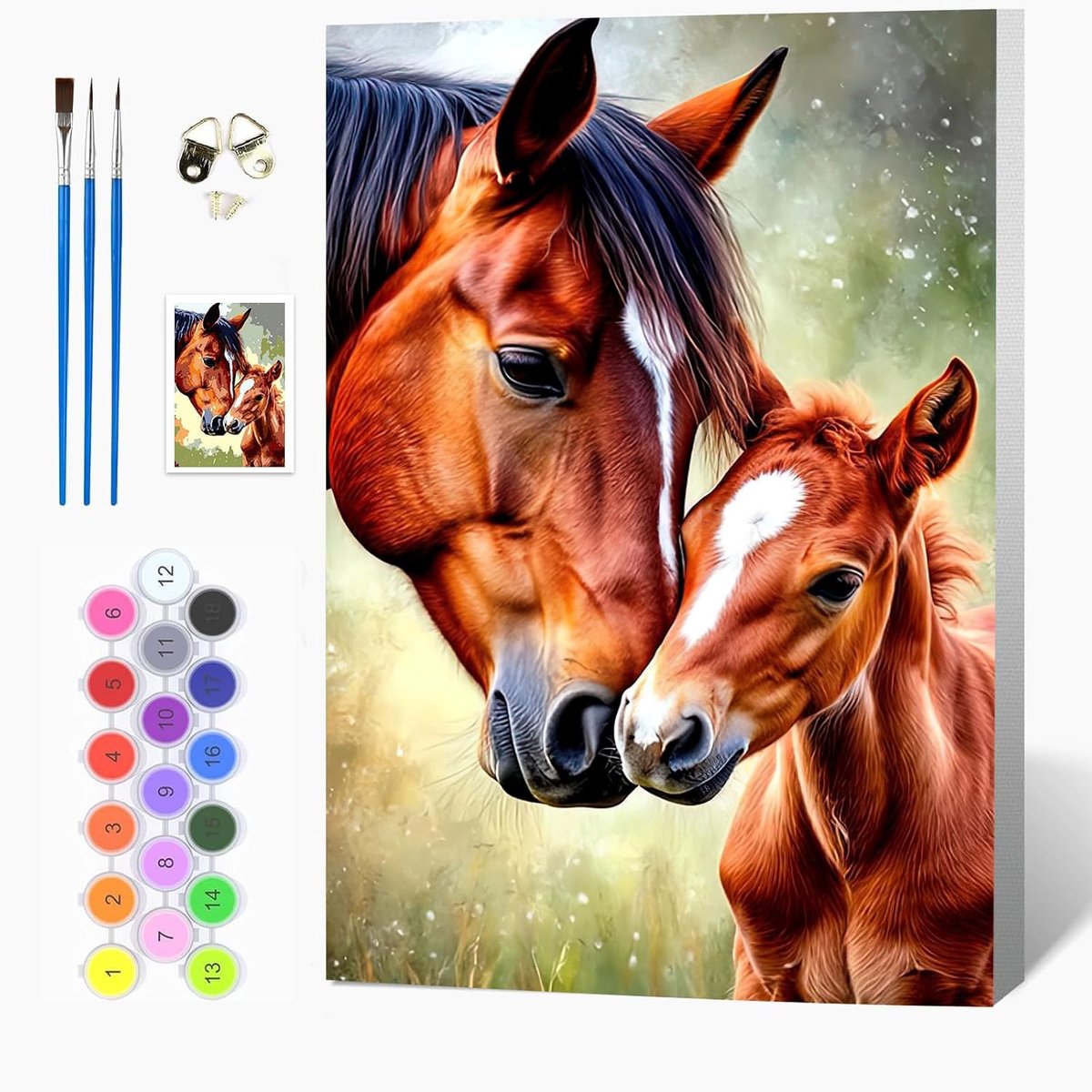 Auremi Paard Verf op Nummers Kits voor Volwassenen Kinderen, Dieren Schilderij Kits voor Beginners op Duidelijke - ShopVlot
