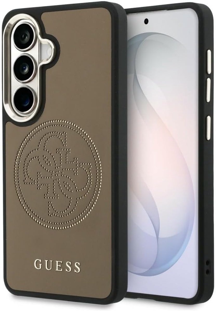 CG MOBILE Guess Geperforeerd logo compatibel met MagSafe-hoes voor Samsung Galaxy S26 (bruin) - ShopVlot