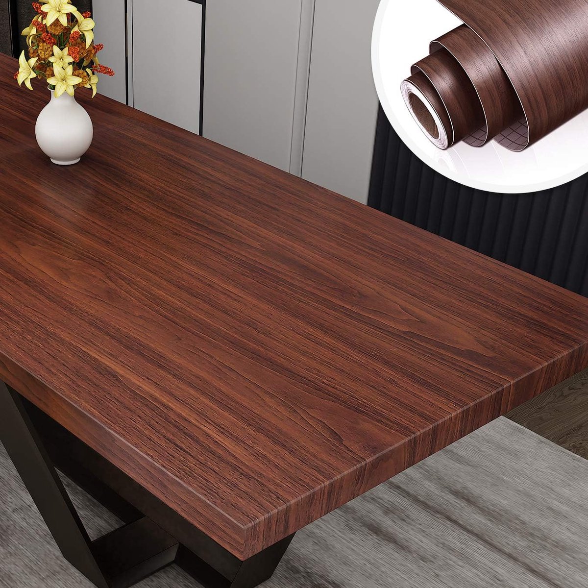 Yenhome Self-Adhesive Film for Furniture, Dark Wood, 60 x 300 cm, Coating, Worktop, Self-Adhesive, Cabinet, Wallpaper - ShopVlot