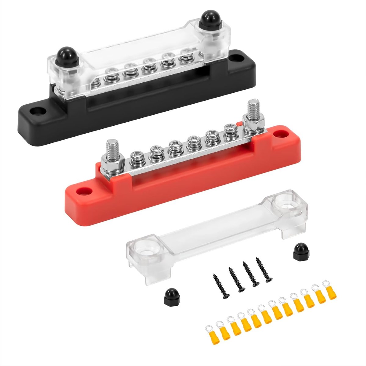 Collecting Rail 12V-48V DC Distributor Block 150A Busbar Power Distribution Block with 6 x M4 Clamp Bolts for Car - ShopVlot