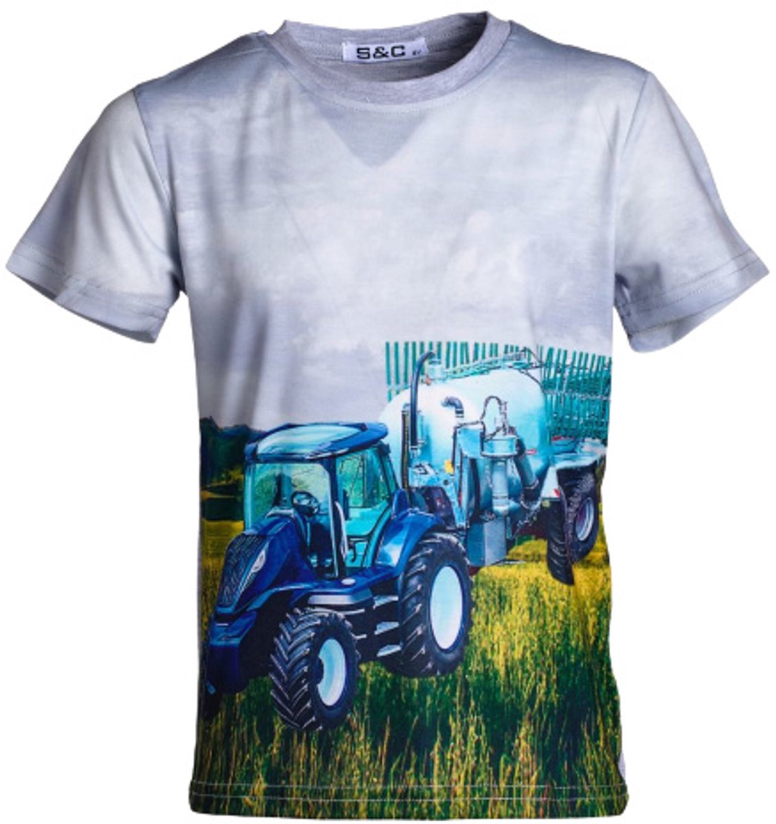 Tractor shirt kind H45 - Grijs - 146/152