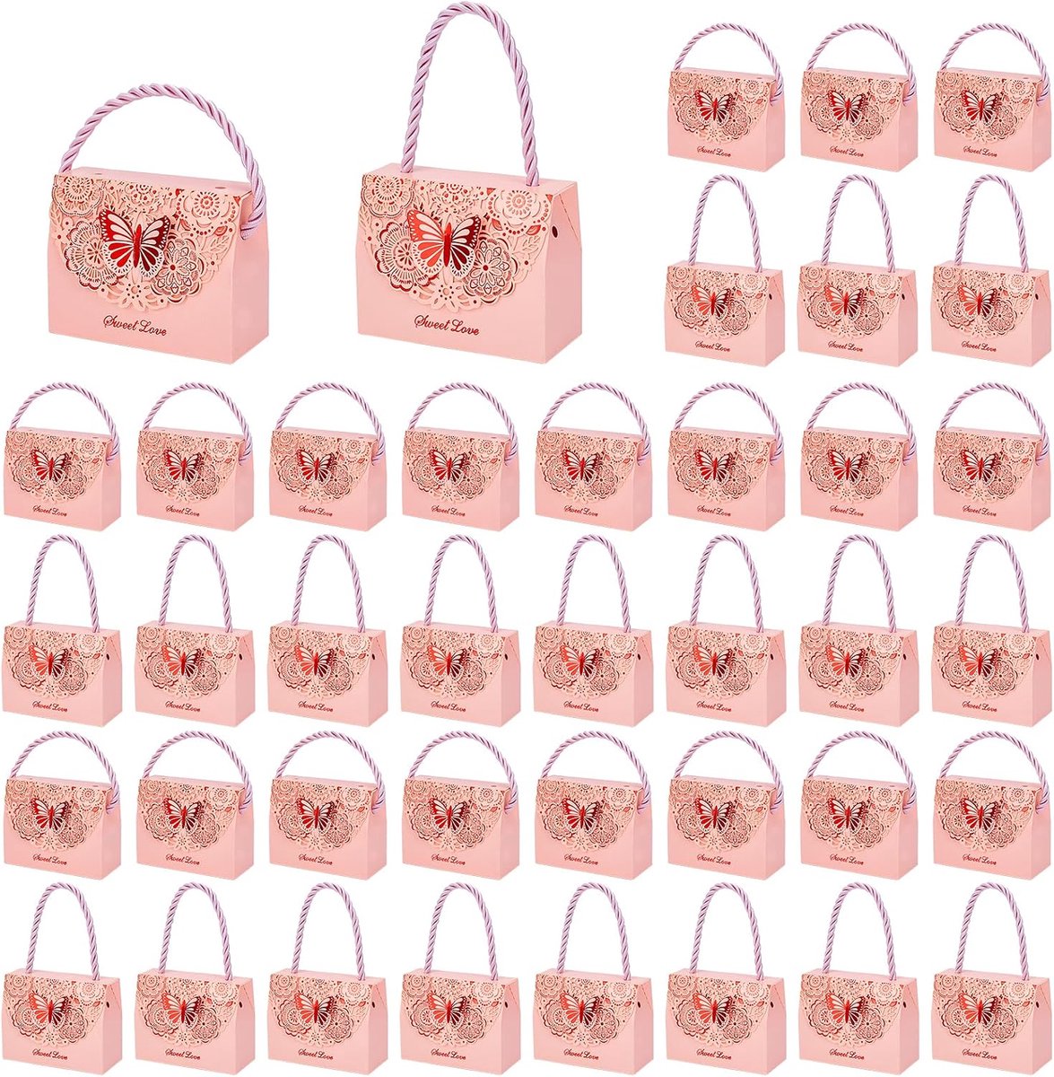 50 stuks papieren snoepdoosjes, vlinder, geschenkdozen van papier, voor Thanksgiving, Kerstmis, verjaardag, bruiloft - ShopVlot