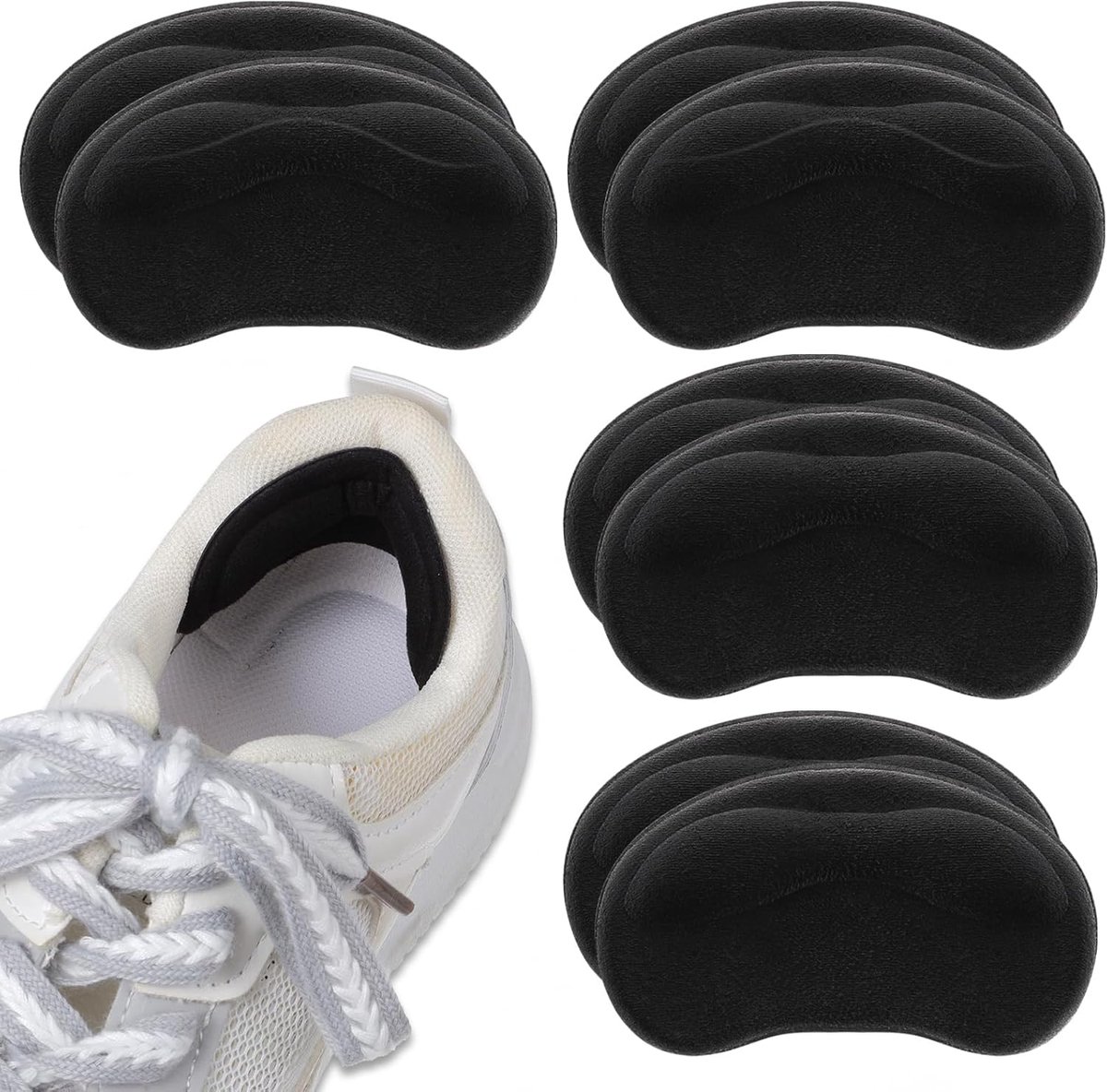 Sibba Heel Pads, 4 Pairs Adhesive Heel Grips Inserts for Boots, Loose Shoes Too Large, Anti-Blister Shoe Liners, Heel - ShopVlot