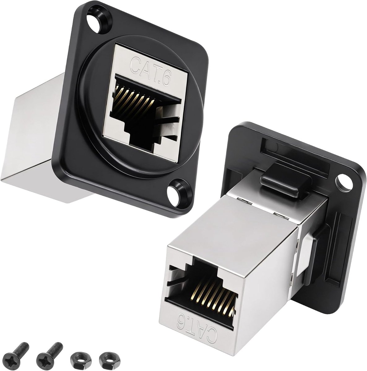 MEIRIYFA D-type RJ45 CAT6 Panel Mount Coupler Gigabit Cat6 RJ45 bus naar bus Keystone Jack Ethernet LAN Netwerk - ShopVlot
