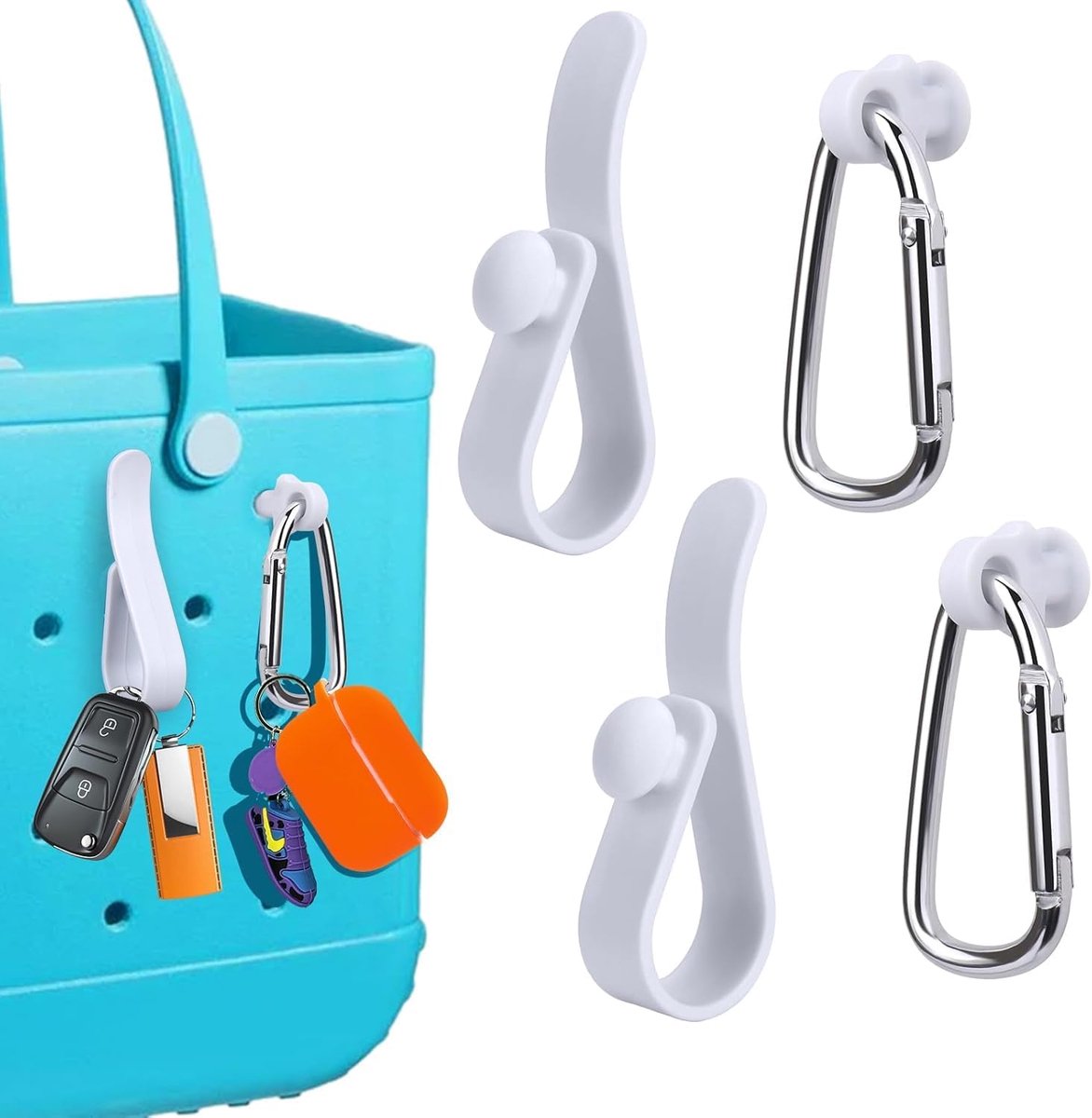 4 stuks accessoires inzetstukken haken voor Bogg tas, karabijnhaak sleutelhanger, sleutelhouder bedels compatibel met - ShopVlot