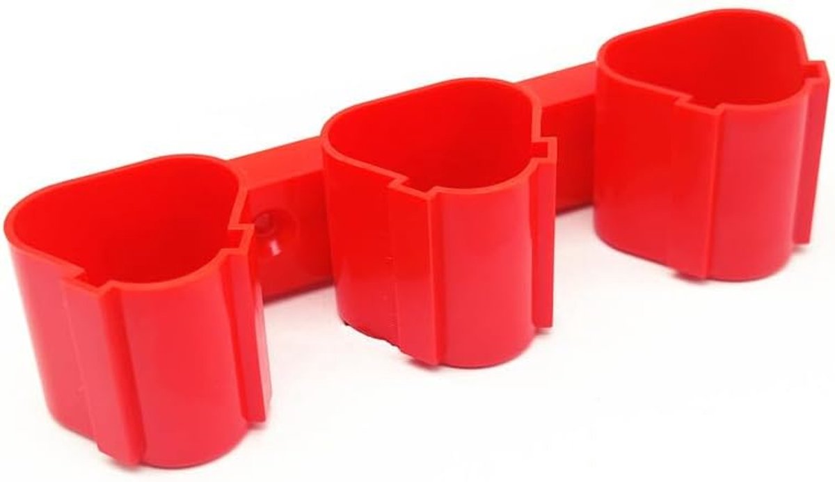Battery Holder for Milwaukee 12V Wall Mount 3 in 1 Battery Storage Bracket with Slots (RED) - ShopVlot