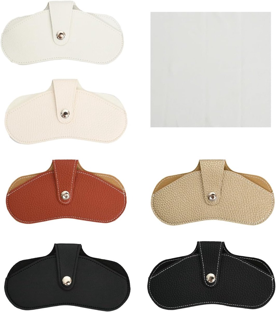 6 Pcs Slim Glasses Case for Women, Soft Sunglasses Pouch, Thin Glasses Case with Snap Closure, Portable Sunglasses - ShopVlot