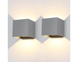 LEDMO LED Wall Light Outdoor 20W 3000K Grey Indoor Wall Light Adjustable Beam Angle Outdoor Lighting Aluminium IP65 - ShopVlot