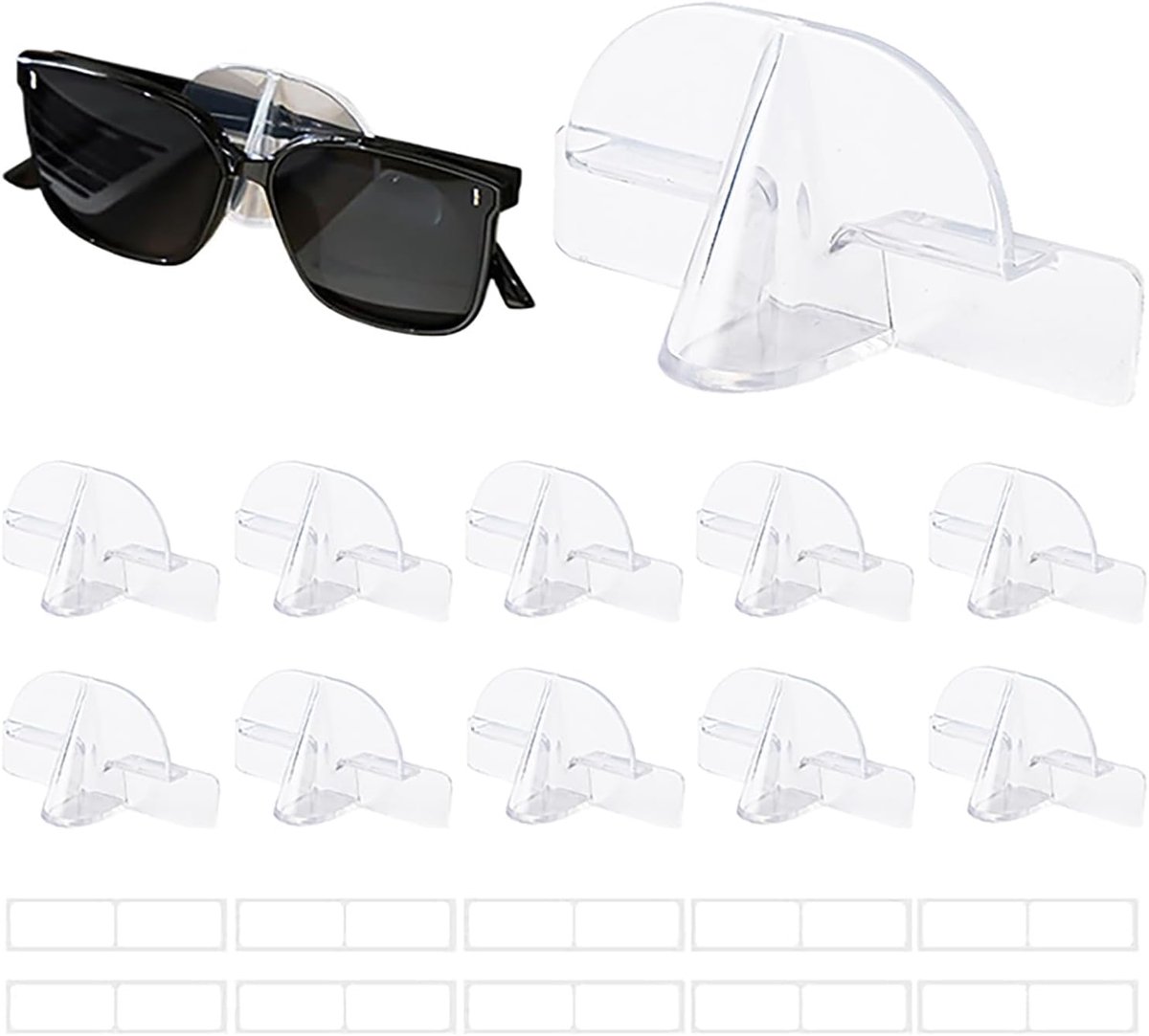 Pack of 10 Self Adhesive Glasses Holders for Wall Mounting, Creative Nose Shape Glasses Stand, Glass Storage for - ShopVlot