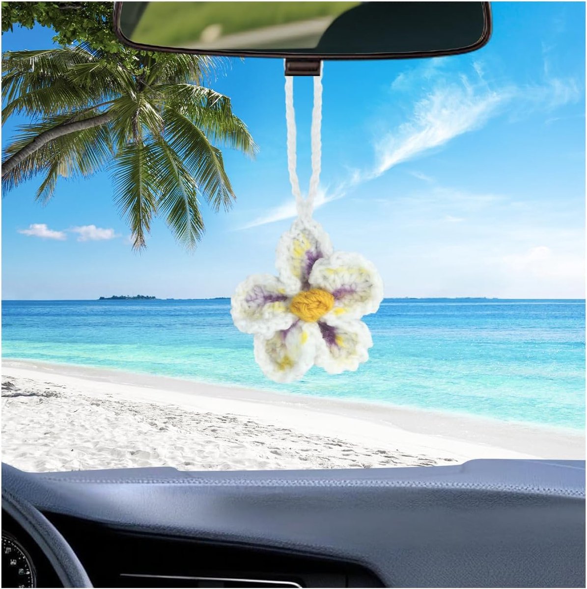1 stuk auto bloemen decoratie haken breien Hawaii tropische bloemen strand accessoires (C) - ShopVlot