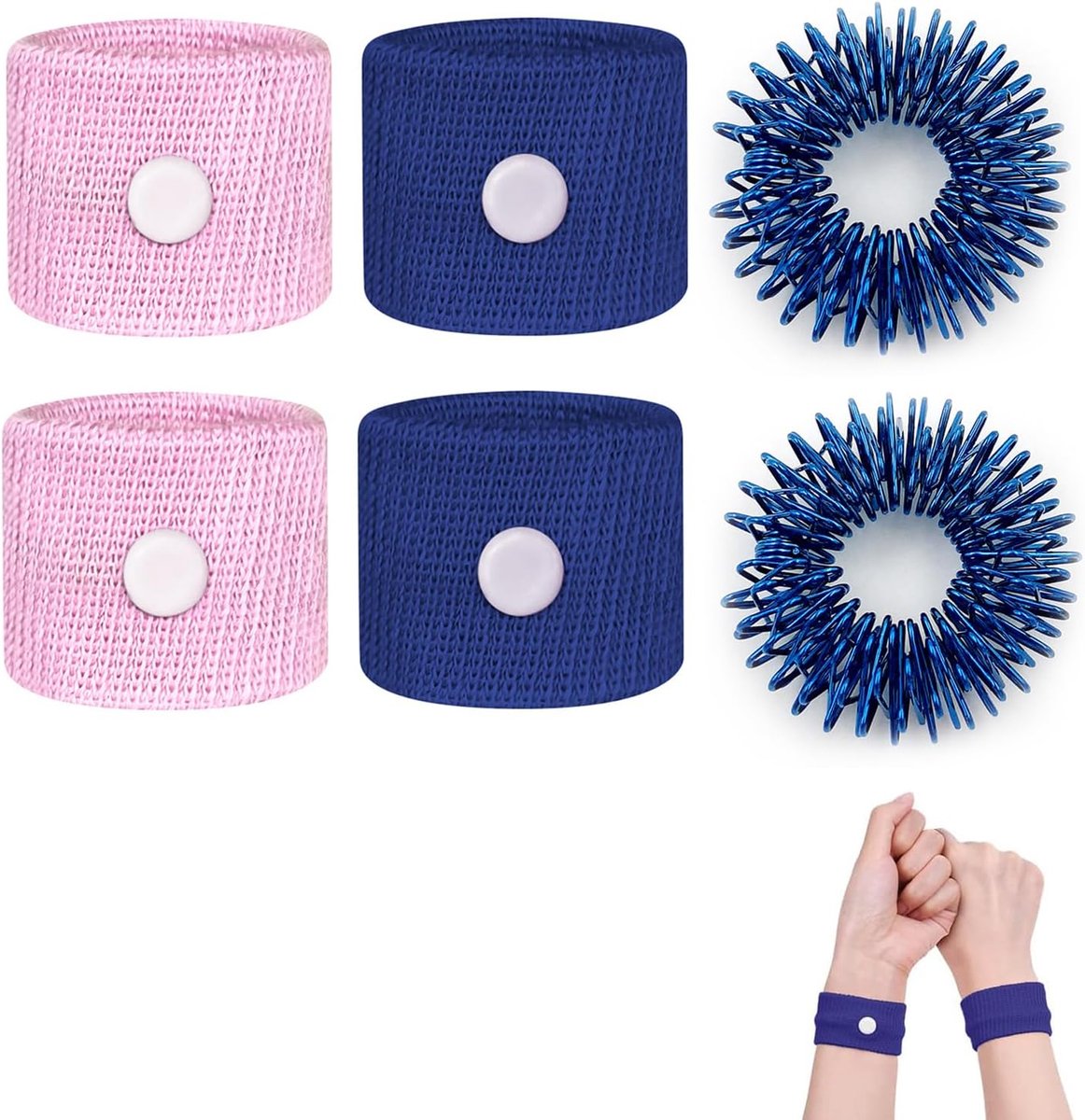 2 pairs of bands to relieve transport sickness, acupressure, anti-nausea bracelets for seasickness, without side - ShopVlot