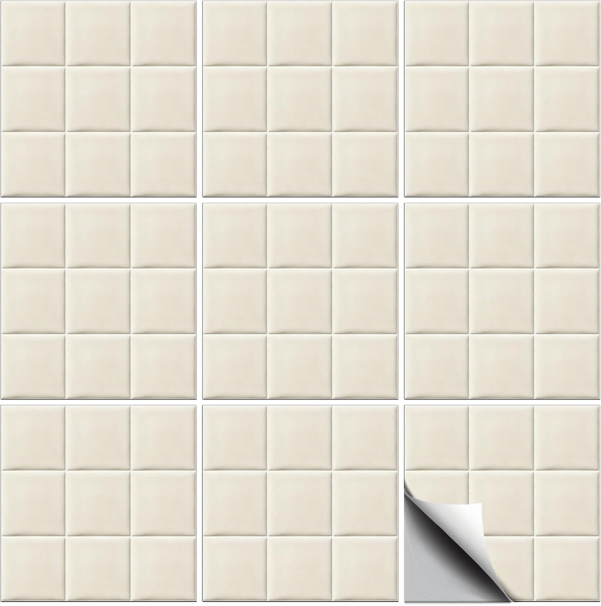 72 stuks mozaïekstijl witte marmeren textuur patten tegelsticker muurtegelstickers waterdichte zelfklevende - ShopVlot