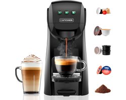 Koffiemachine 5-in-1 – Espressomachine voor Capsules & Gemalen Koffie – 20 Bar – 820 ml – Zwart