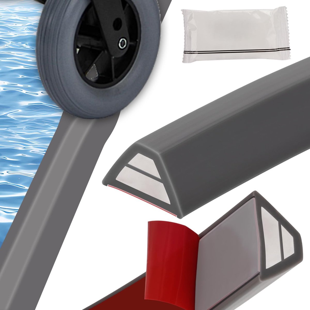 Gemakkelijk te snijden, beschermstrips voor douche, zelfklevend, van flexibele siliconen, ontwerp geschikt voor - ShopVlot