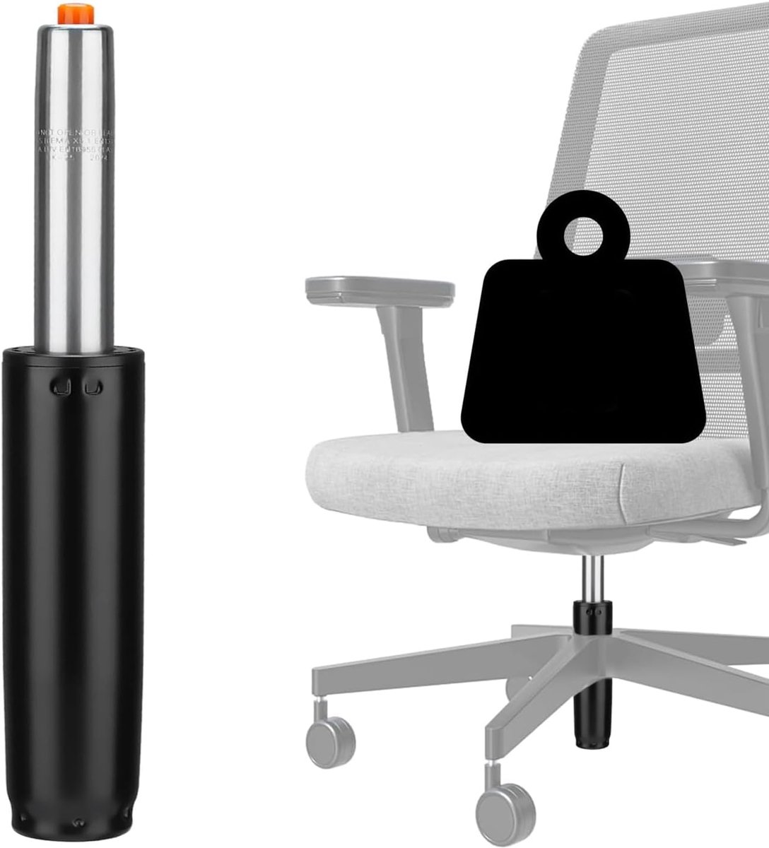 Verin Desk Chair, Replacement Chair, Black, 450 kg Load Capacity, Height Adjustable, Compatible with Swivel Chairs and - ShopVlot
