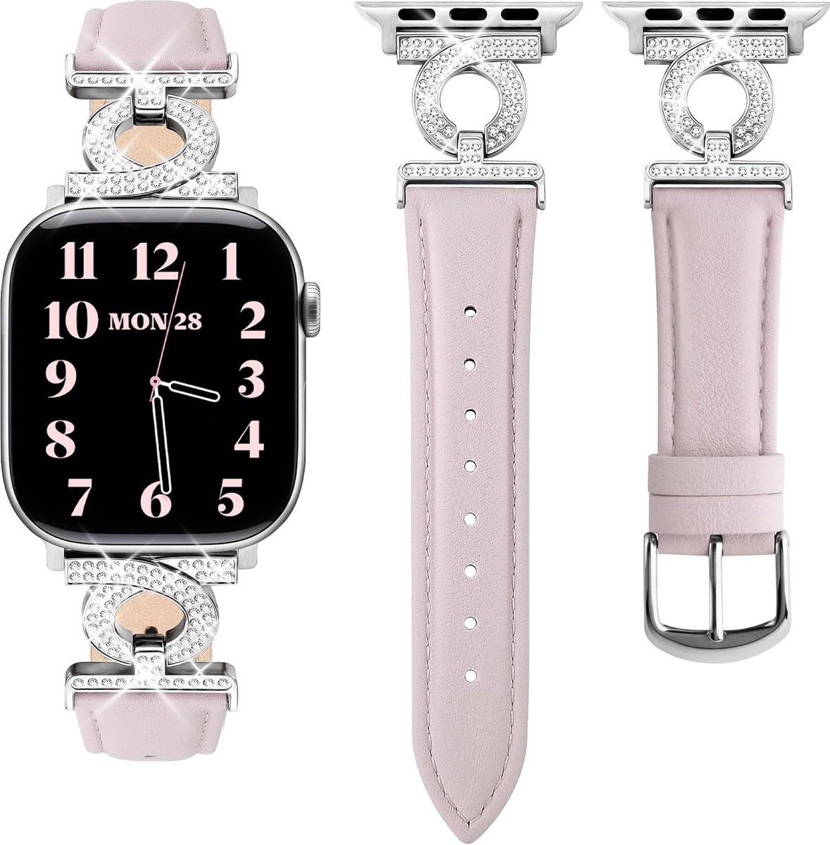 wutwuk Genuine Leather Straps Compatible with Apple Watch Strap Women 49mm 46mm 45mm 44mm 40mm 41mm 42mm 38mm, Slim - ShopVlot