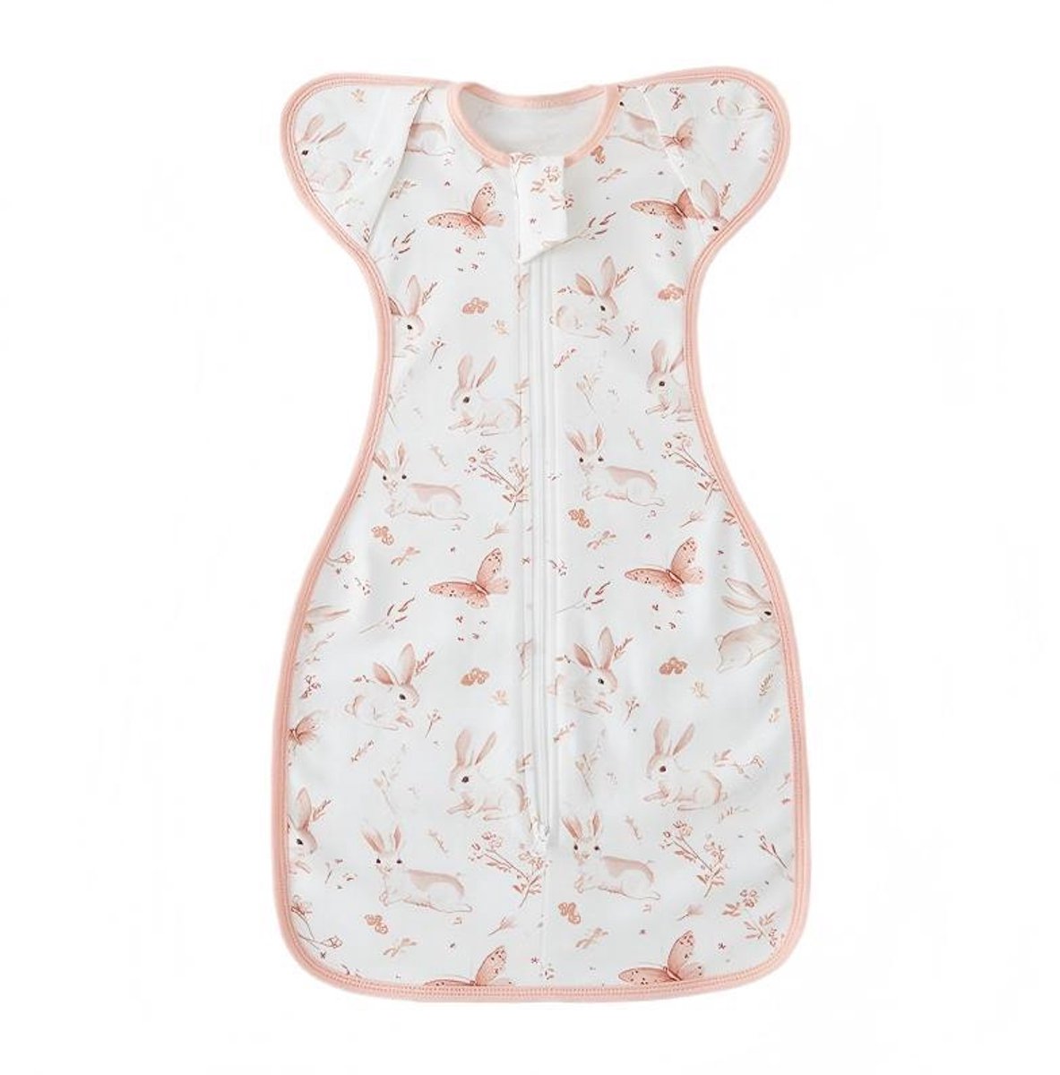 Inbakerdoek voor pasgeborenen – Onmisbaar voor baby's van 0–6 maanden – Unisex – Met mouwen – Bevordert een comfortabele, rustige slaap – 69 x 24 cm – Dieproze