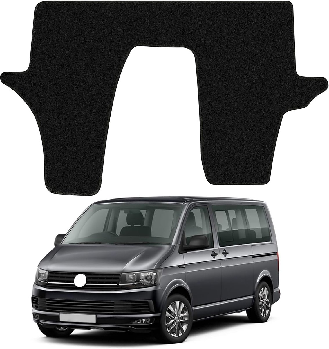 Autovloermatten vervanging VW T5 2003-2015/T6 2015-2024 - Premium matten - Zwart - Perfecte pasvorm voor 3 zitplaatsen - ShopVlot