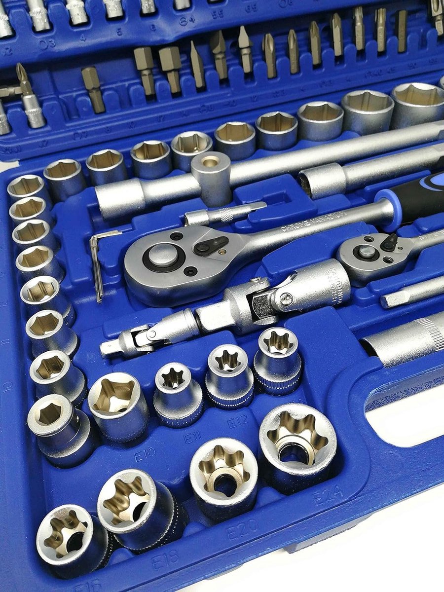 Doppenset 108 Delig - Professionele Ratelset met Chroom Vanadium Gereedschap en Opbergkoffer