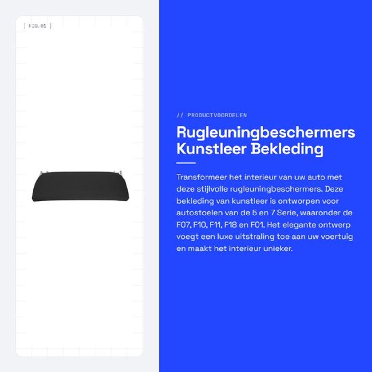 Rugleuningbekleding Kunstleer - Autobekleding - Rugleuningbeschermers - Accessoire - Eenvoudig te installeren - Luxueus ontwerp