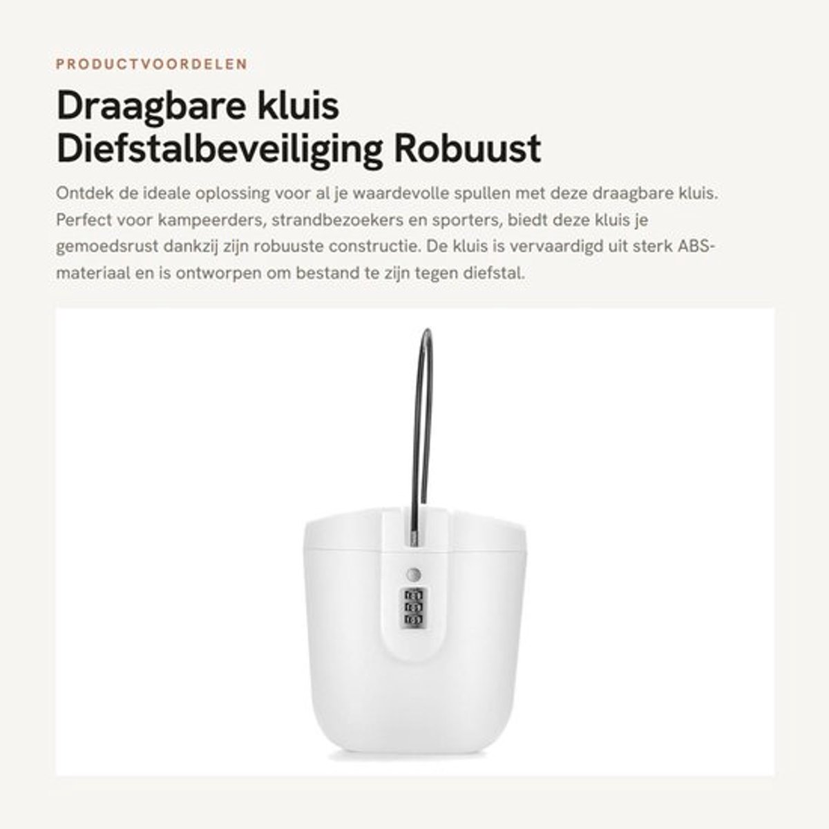 Draagbare Kluis Robuust ABS - Digitale Combinatie - Diefstalbeveiliging - Compact - Lichtgewicht - Multifunctioneel Ontwerp