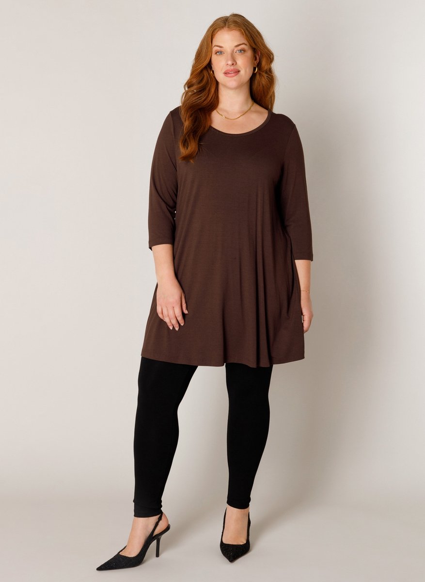 BASE LEVEL CURVY Aria Tuniek - Brown - maat 2(50)