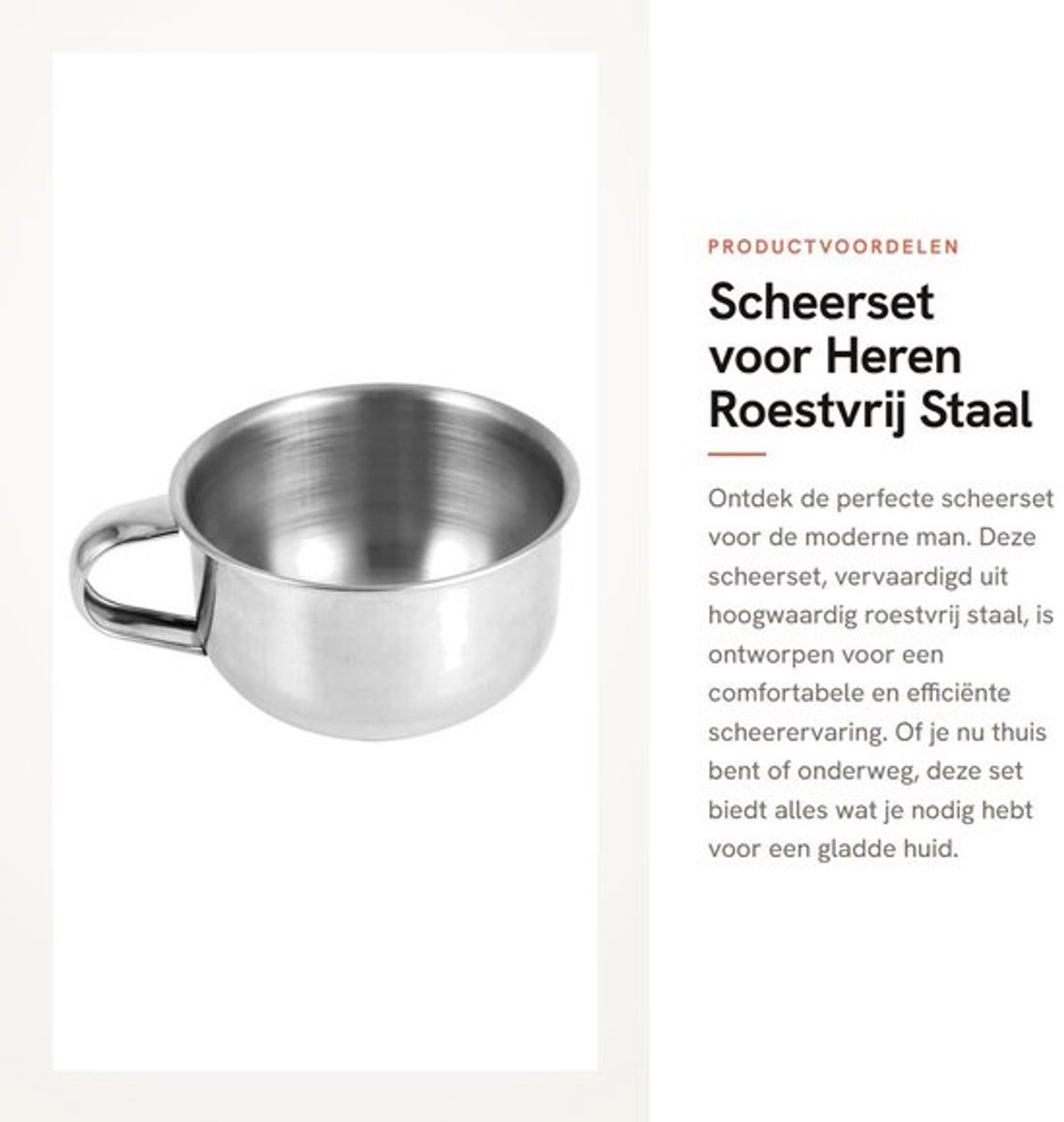 Scheerset Heren - Roestvrij Staal - Scheermes - Scheerkwast - Scheerzeep - Verstelbare Houder - Scheerapparaat