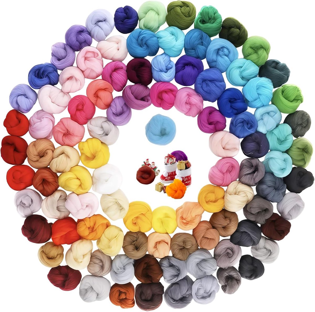 Viltwol set 300 g - 100 kleuren - natuurlijke vezels - ideaal voor viltprojecten - ShopVlot