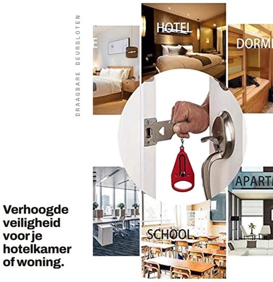 Deurslot Draagbaar - Deurslot Veiligheidsslot - Deurslot Thuis - Deurslot Hotel - Deurslot Voor Kinderen - Extra Veiligheid - Veiligheidslot