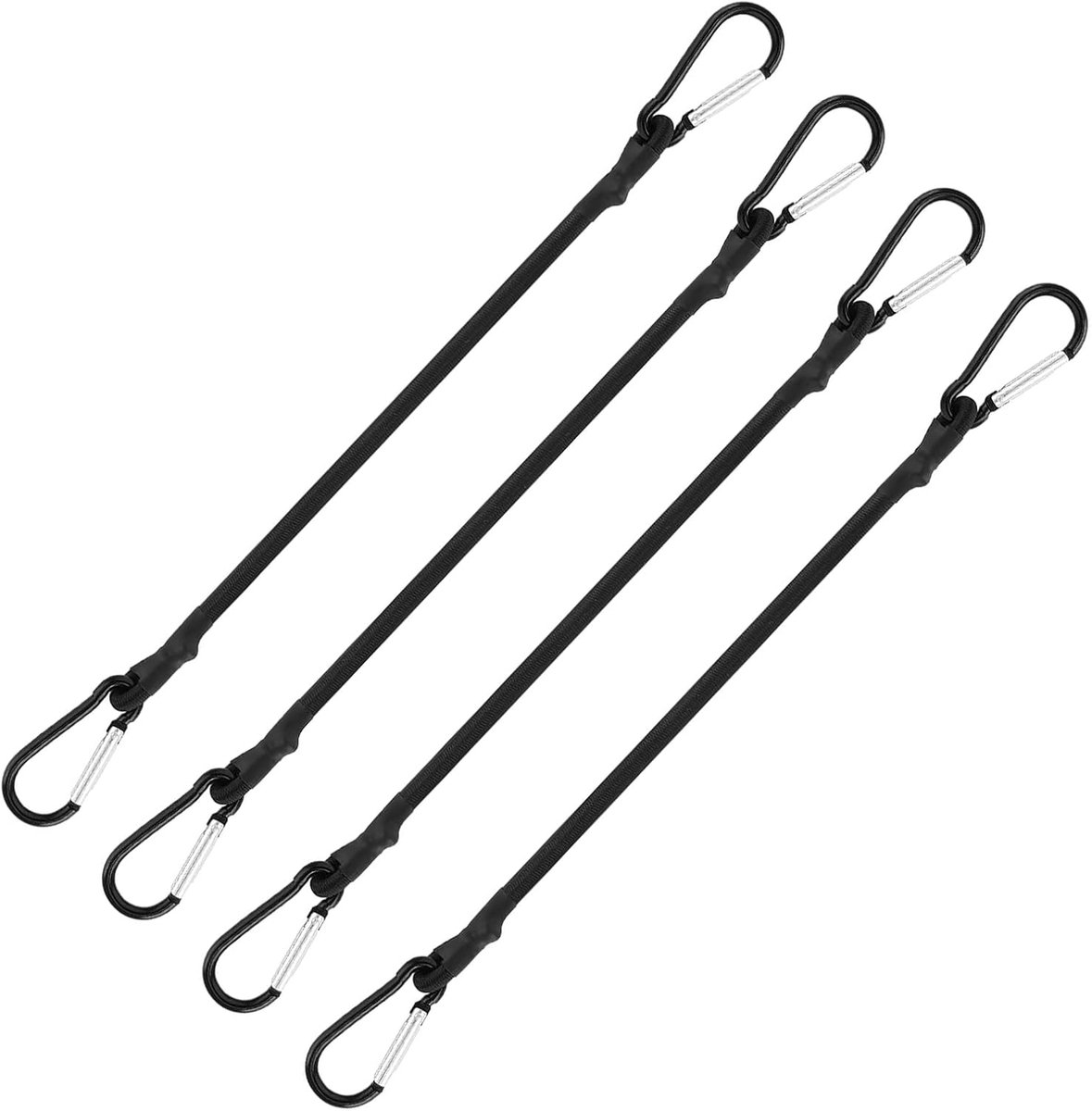 Tension Ropes 60 cm - Elastisch met Carabiner - Sterk en UV-bestendig - Ideaal voor Cargo en Tuin - ShopVlot