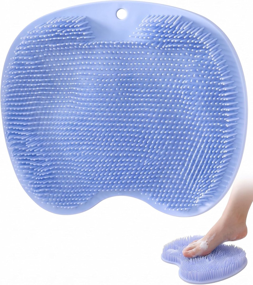 Siliconen voetborstel voor de douche - antislip blauw - met zuignappen - voetmassage zonder bukken - ShopVlot