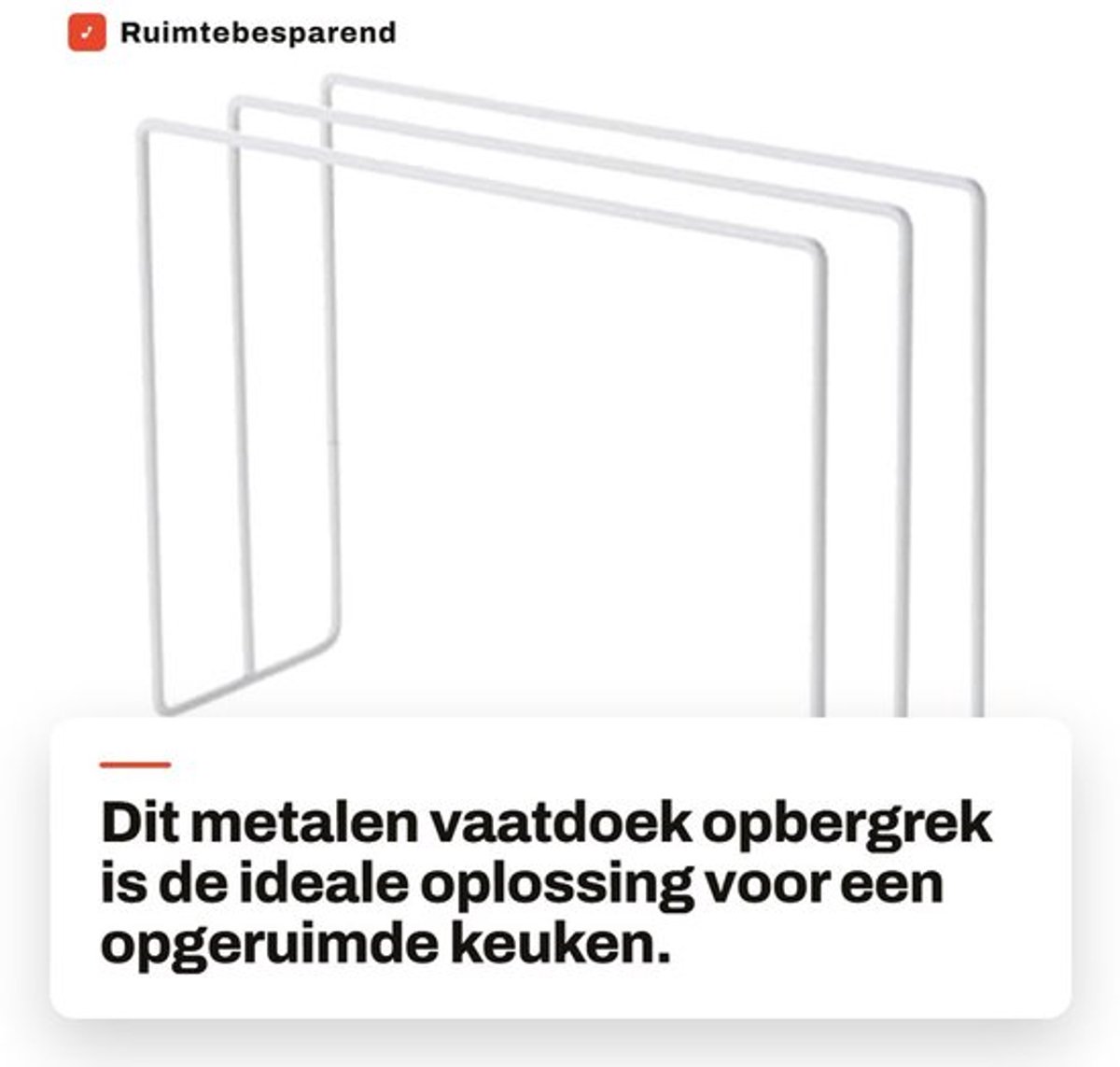 Opbergrek Ruimtebesparend - Handdoekenrek Keuken - Vaatdoekhouder - Metalen Hanger - Roestvrij Ijzer - Compact Ontwerp