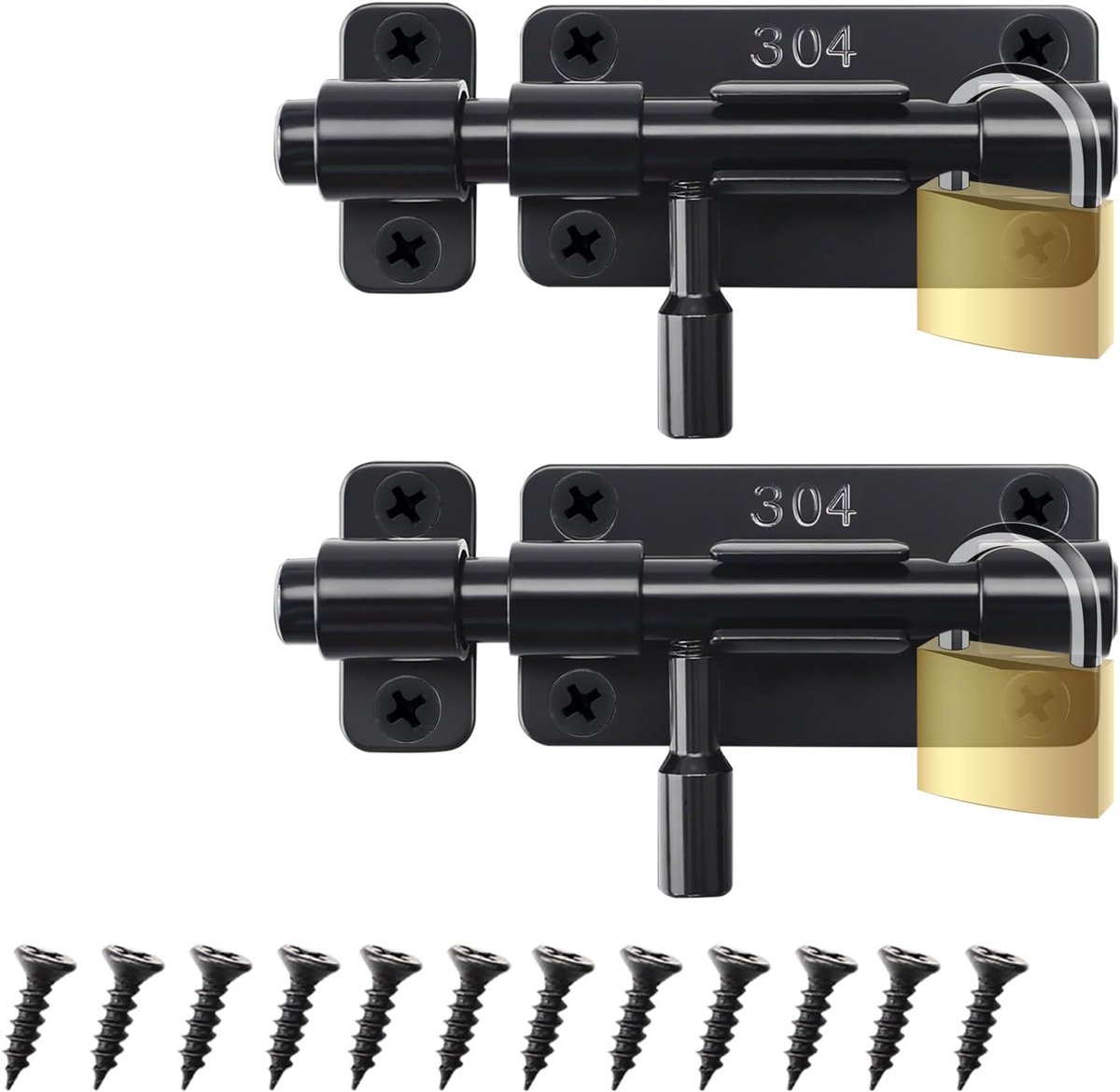 Deurslot RVS 10 cm - 2 Stuks met Schroeven - Veilig en Stevig - Geschikt voor Deuren en Ramen - ShopVlot