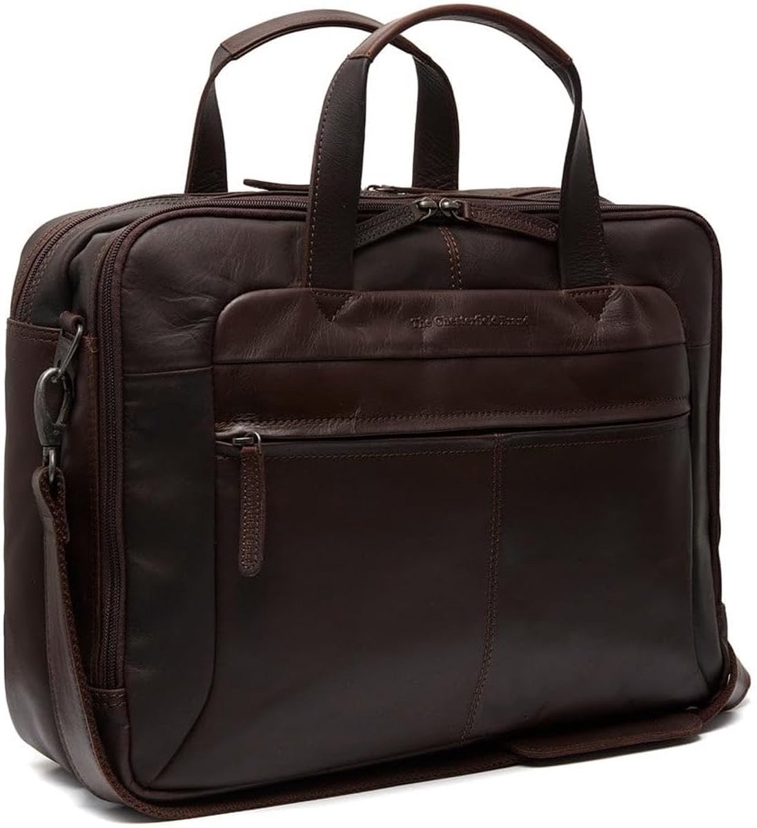 Laptoptas 44 cm - Leer - Bruin - Ruimte voor laptop en documenten - ShopVlot